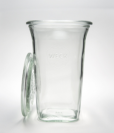  795 ml WECK-Quadroglas mit Glasdeckel 