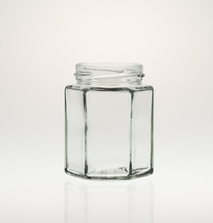 191 ml Sechskantglas mit Deckel TO 58